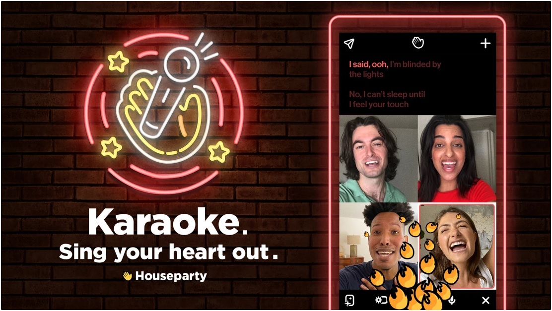 Karaoke llega a Houseparty, y de este modo todos los usuarios podrán experimentar de una forma sencilla y divertida el Karaoke con amigos sin salir de casa