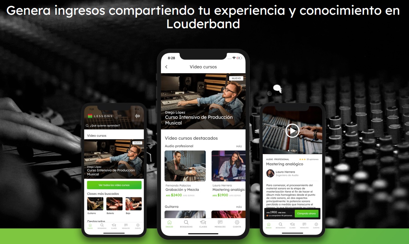 Louderband es que se trata de una app especialmente pensada por y para músicos, que aprovecha el conocimiento cotidiano para ofrecer soluciones reales.