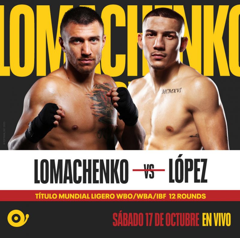 Lomachenko vs. López: La gran pelea es la antesala ideal para el esperado duelo unificatorio que esta pantalla emitirá el sábado 17 de octubre