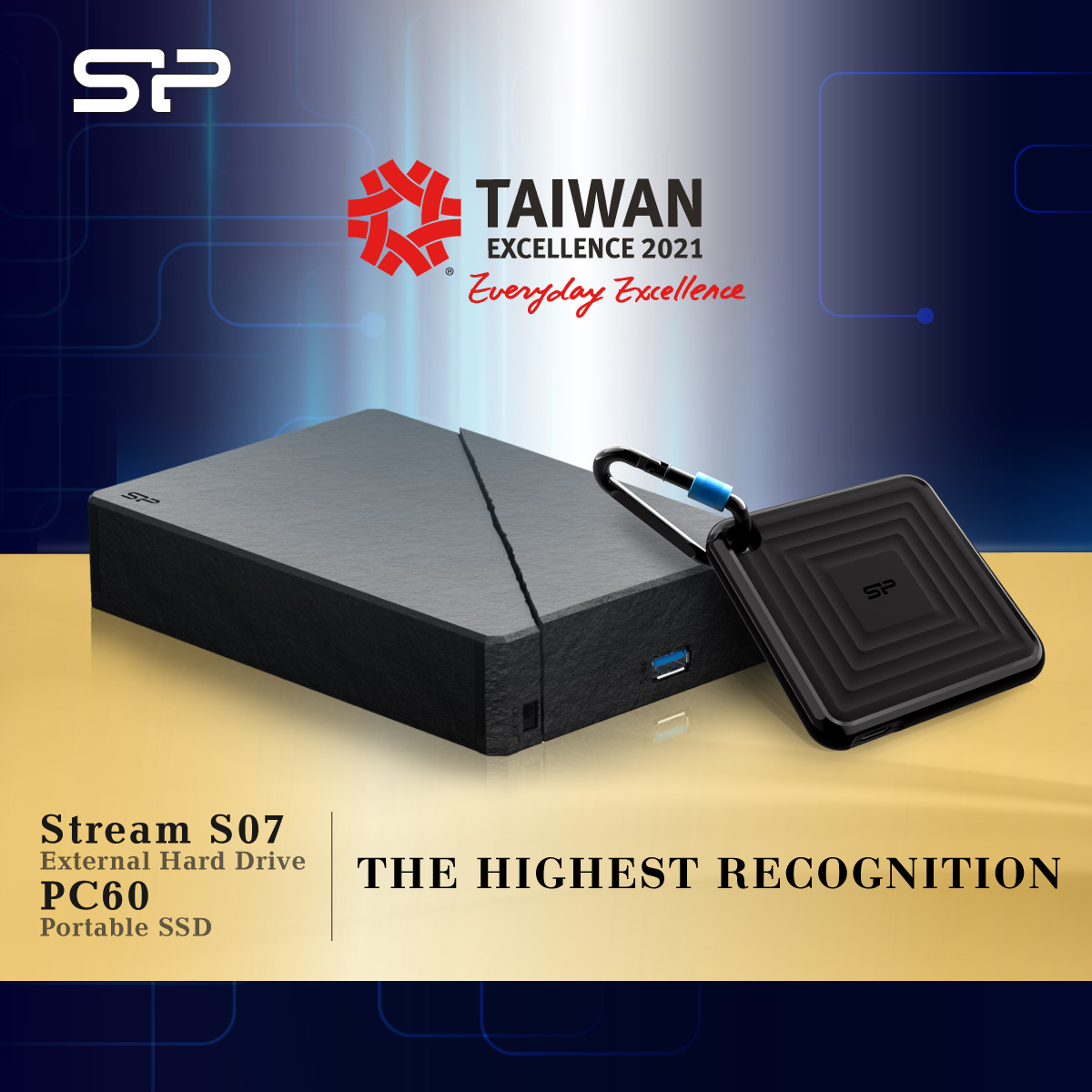 La SSD Portátil PC60 y disco duro externo SO7 de Silicon Power han sido premiadas con el premio a la Excelencia de Taiwán.