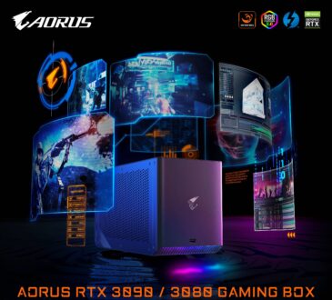 GIGABYTE anunció AORUS RTX 3090/3080 GAMING BOX, el primer gráfico externo con refrigeración por agua del mundo. AORUS RTX 3090/3080 GAMING BOX.