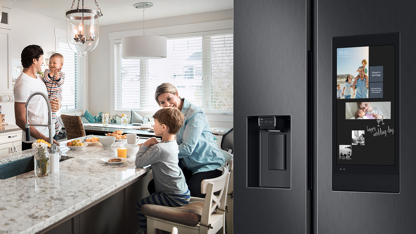 El modelo más completo de Samsung, el Family Hub, presenta una serie de tecnologías que van mucho más allá de un refrigerador.