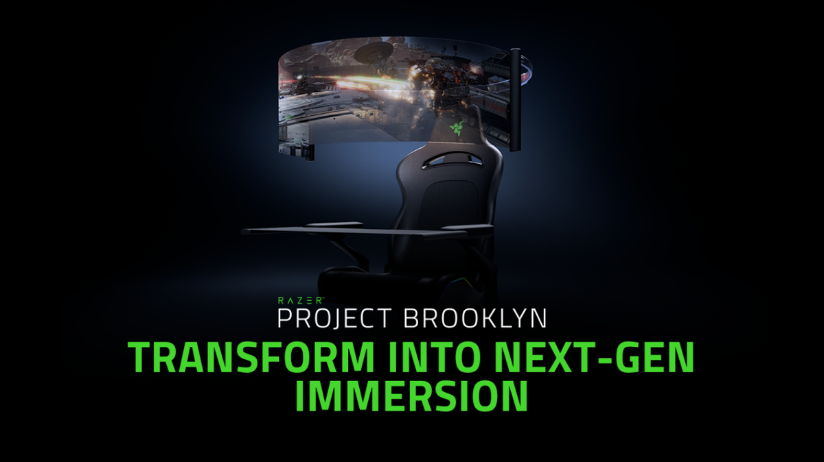 el diseño del concepto de silla de juego del Project Brooklyn se transforma de una silla gamer ergonómica a un centro de entretenimiento completo.