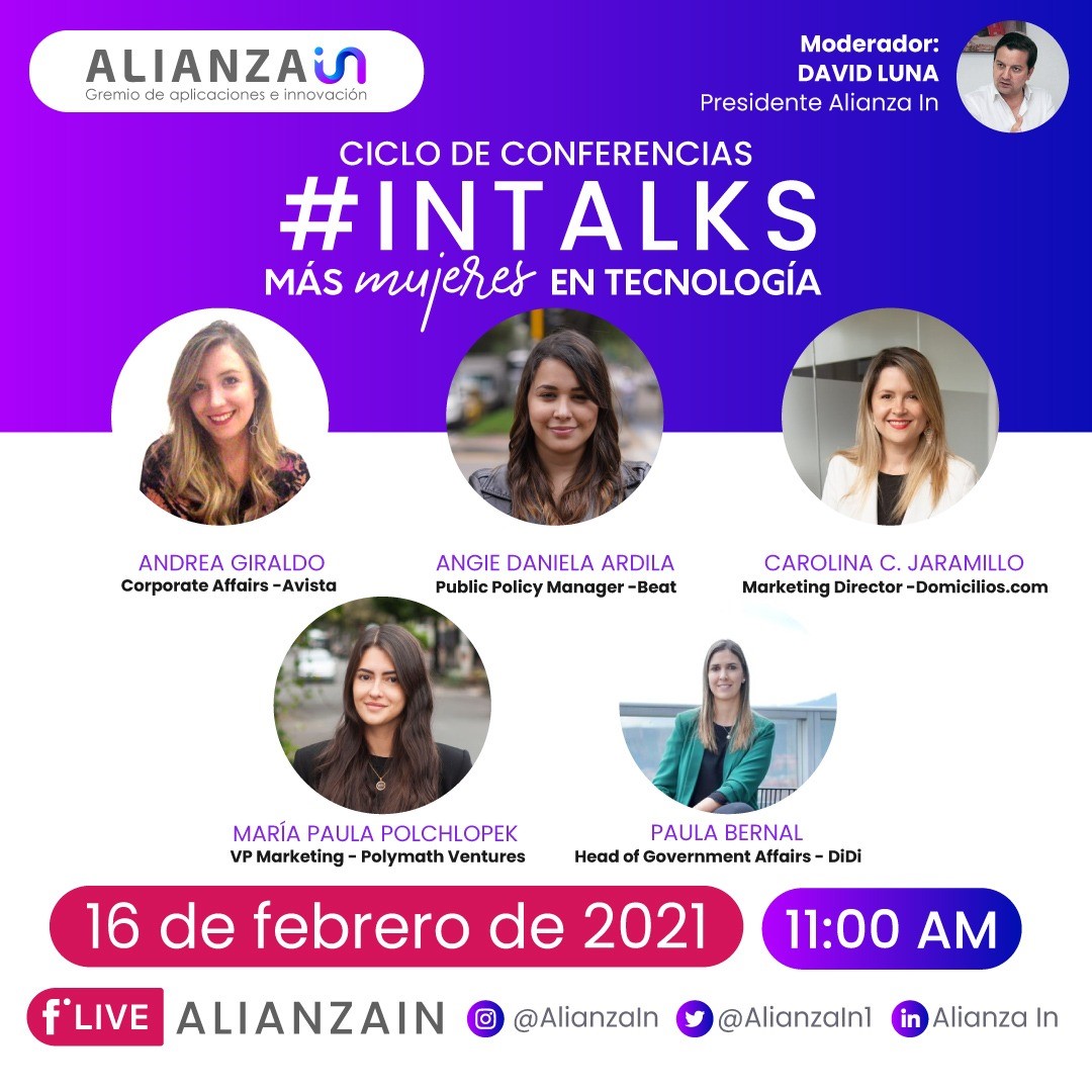 Alianza In, invita a su segundo #InTalks que en esta ocasión será el conversatorio “Más Mujeres en Tecnología”, un espacio en el que se discutirá.