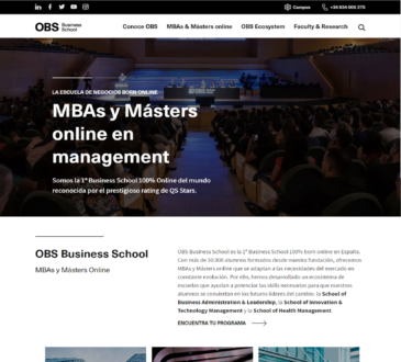 OBS Business School ha lanzado nueva web OBSbusiness.school con un actualizado look&feel acorde al restyling de la identidad de marca.