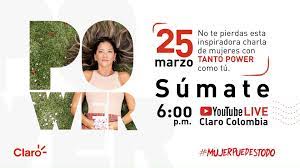 El encuentro se realizará este jueves 25 de marzo, a las 6:00 p.m. por el canal de YouTube de Claro Colombia, sin costo ni registro previo.