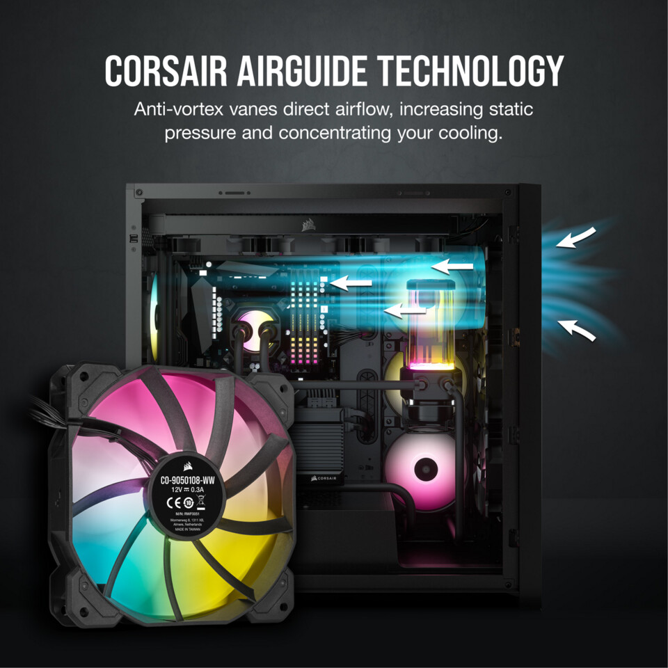 CORSAIR anunció el lanzamiento de una nueva gama de ventiladores de refrigeración RGB de rendimiento, la iCUE SP RGB ELITE Series.