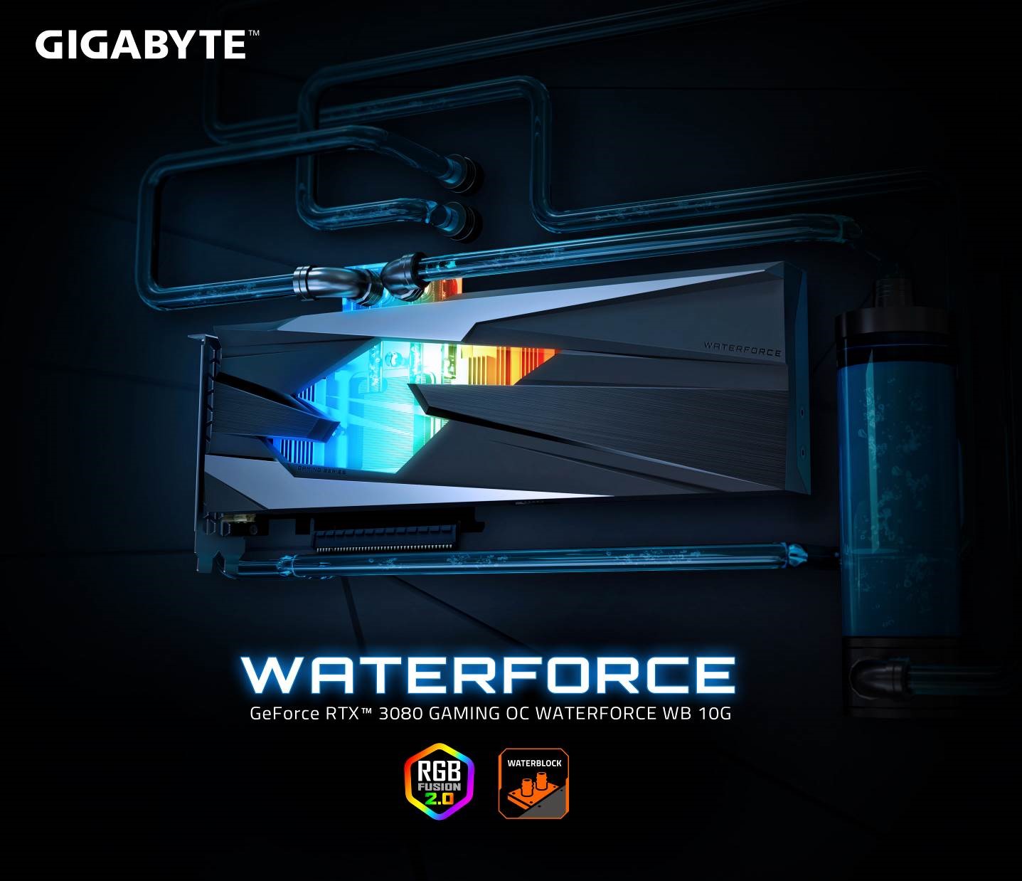 GIGABYTE TECHNOLOGY ha anunciado la tarjeta gráfica GIGABYTE WATERFORCE - GeForce RTX 3080 GAMING OC WATERFORCE WB 10G