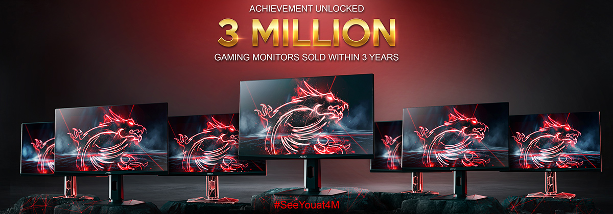 MSI ha logrado el el logro de venta de más de 3 millones de monitores. La compañía comenzó su incursión en la entrega de experiencias visuales