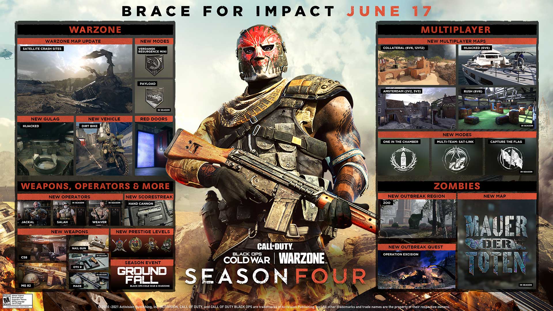todo lo que necesitas saber sobre la Temporada Cuatro de Call of Duty: Black Ops Cold War y Call of Duty: Warzone, que llegará el 17 de junio