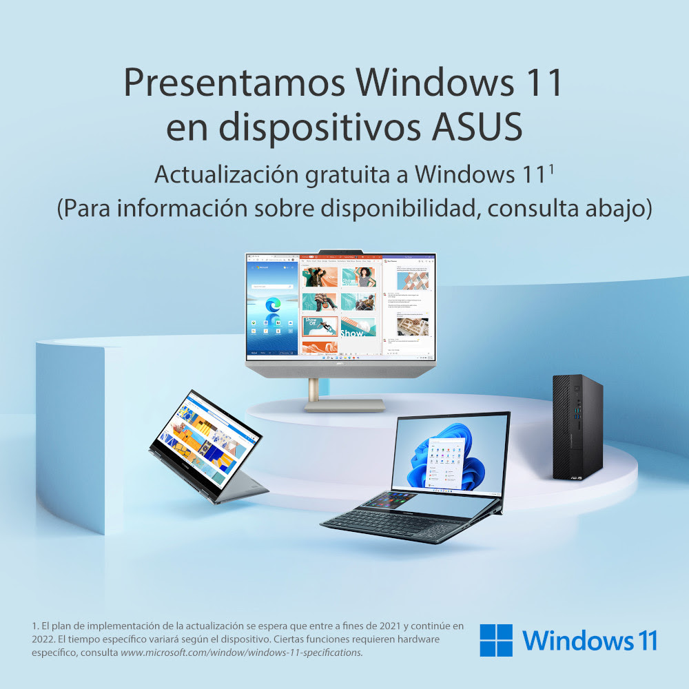 ASUS anunció que se está asociando con Microsoft para garantizar que los usuarios de PC ASUS nuevos y existentes estén preparados para win11