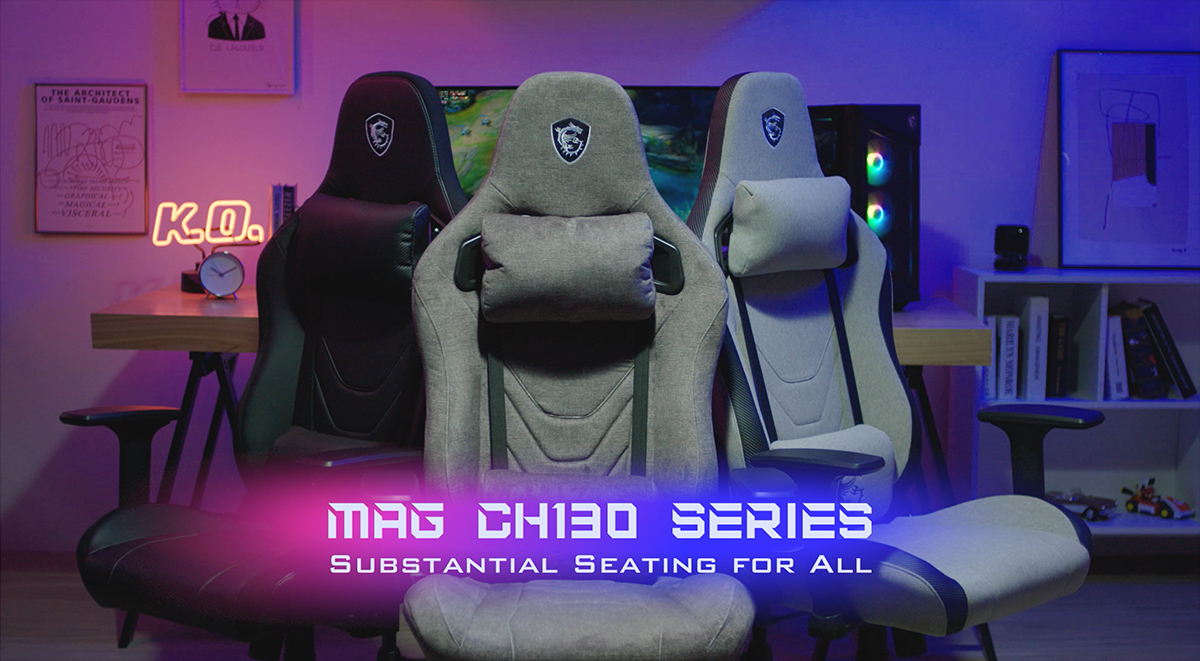 MSI anunció el lanzamiento de sus últimas sillas para juegos: MAG CH130 I REPELTEK FABRIC y MAG CH130 I FABRIC.