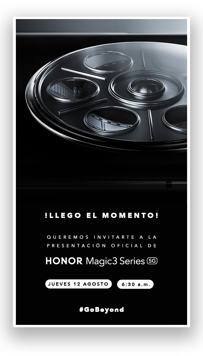 HONOR lanzará a nivel mundial su serie de smartphones HONOR Magic3 el jueves 12 de agosto a las 6:20 a.m los nuevos celulares de la marca