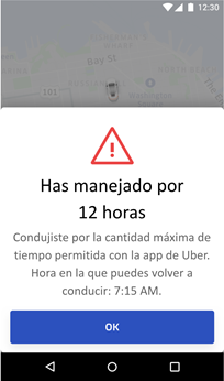 Uber contará con una nueva función que envía notificaciones a los arrendadores respecto a sus tiempos al volante