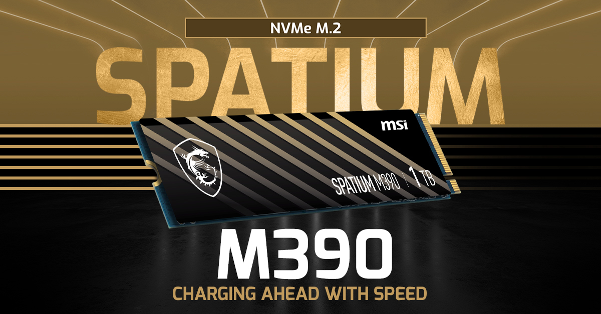 MSI anunció el lanzamiento de su nuevo modelo Gen3 PCIe NVMe más rápido a su línea de productos SSD: SPATIUM M390 NVMe M.2.