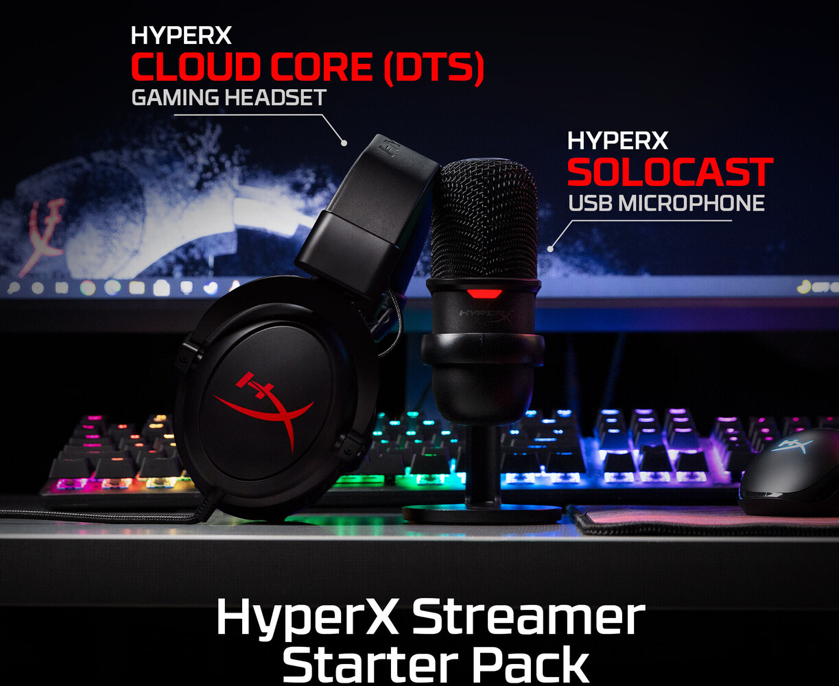 HyperX anunció el lanzamiento del HyperX Streamer Starter Pack junto con una mayor disponibilidad de los auriculares HyperX Cloud Alpha