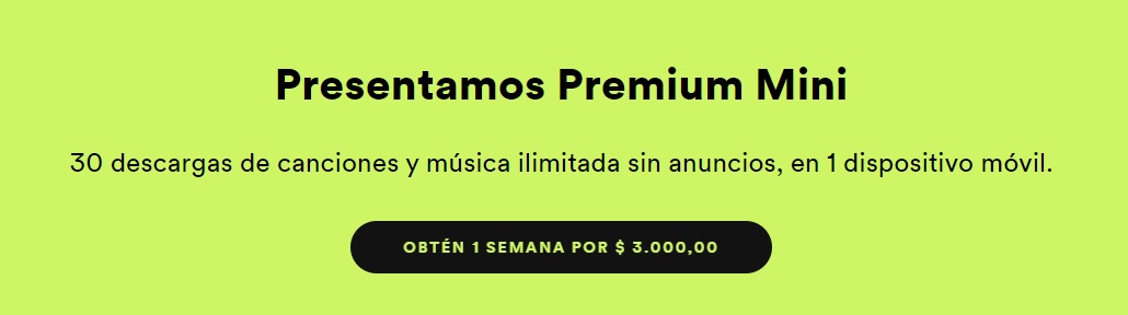 Spotify lanza su nuevo plan de suscripción “Premium Mini” a través del cual los usuarios colombianos podrán disfrutar de 30 descargas
