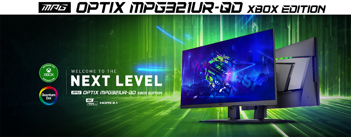 MSI anunciar una edición especial de nuestro monitor de juegos 4K, el Optix MPG321UR-QD Xbox Edition. Este monitor de edición especial