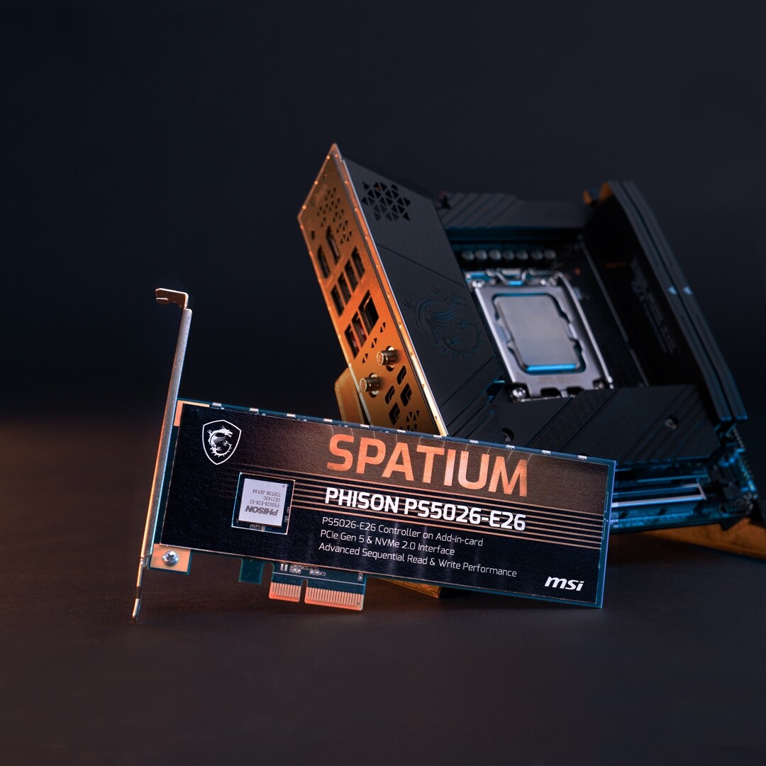 La compañía está lista con una unidad de marca bajo la marca MSI Spatinum, el MSI Spatium E26. Construida en el factor de forma pcie add-in