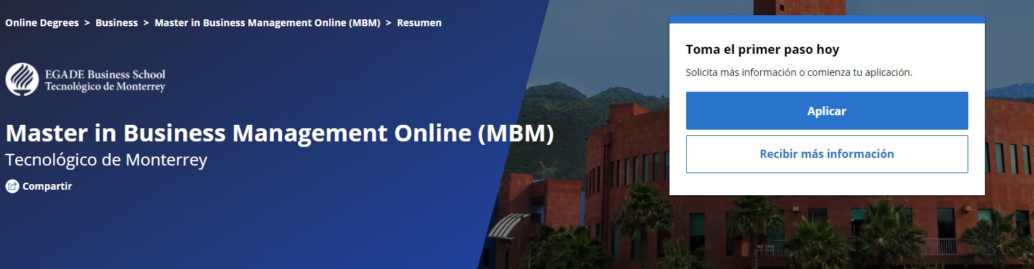 EGADE Business School anuncia Master Online en Coursera