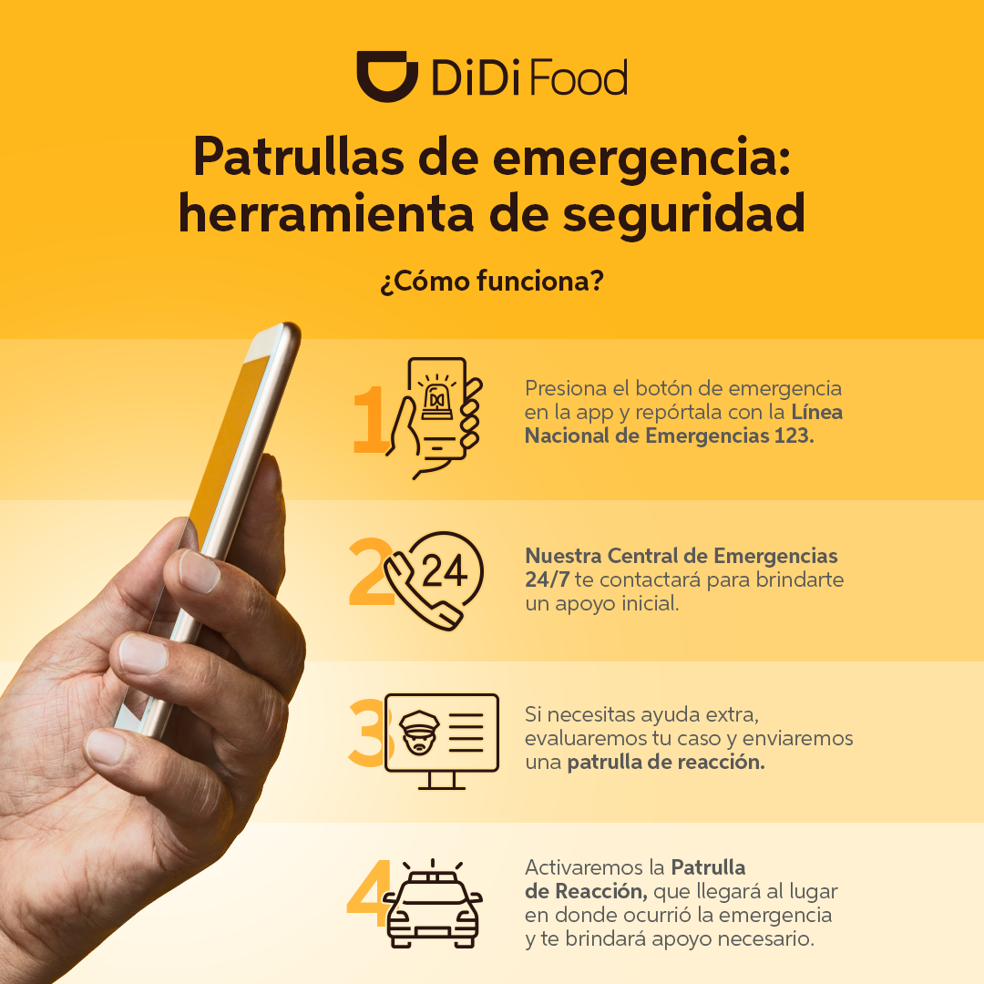 Patrullas de emergencia la nueva función de DiDi Food