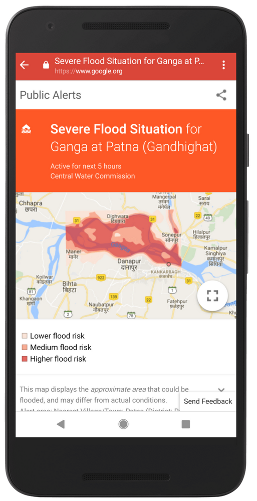La iniciativa de prevención de inundaciones de Google, que utiliza inteligencia artificial para alertar los pronósticos sobre niveles del agua,