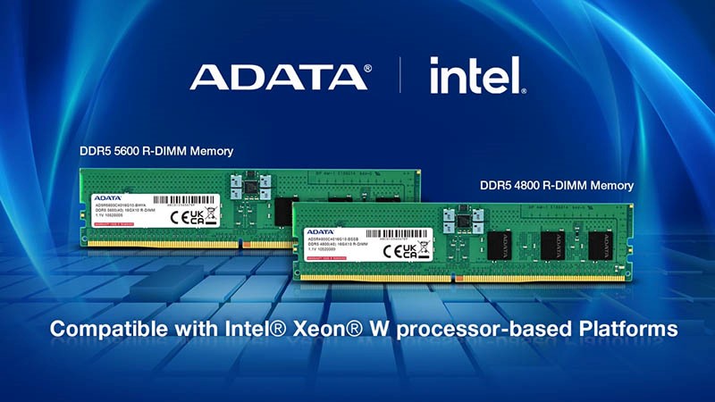 ADATA anunció memorias DDR5 para procesadores Xeon W-3400 y W-2400