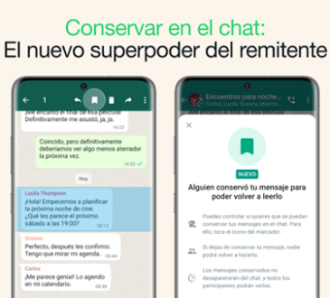 Whatsapp anunció la función "Conservar en el chat"