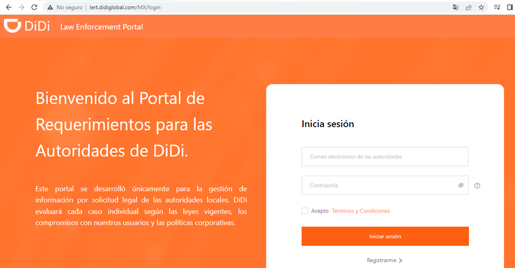 DiDi anunció el portal LERT para colaborar con las autoridades