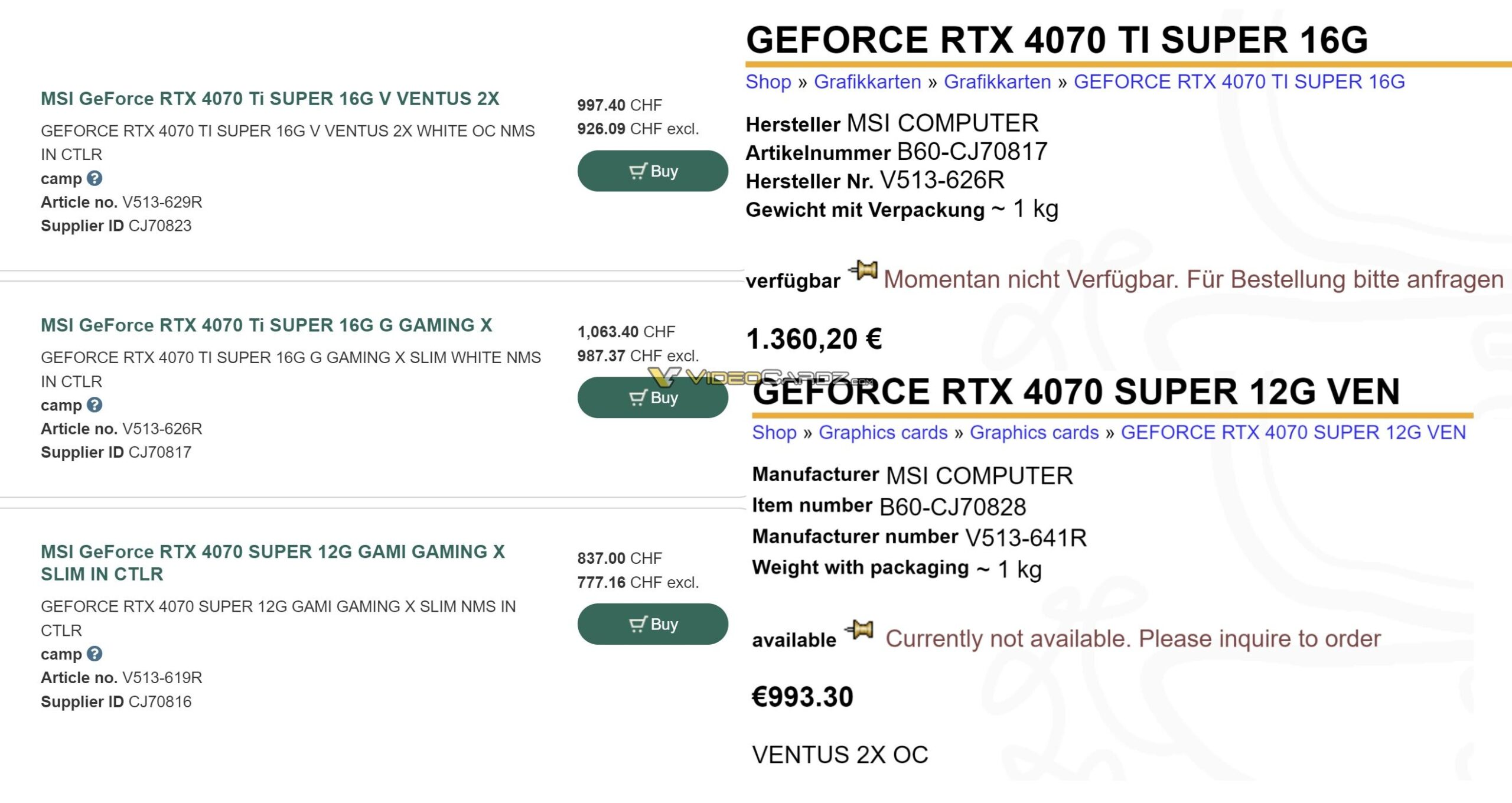 Aparecen las MSI GeForce RTX 40 SUPER