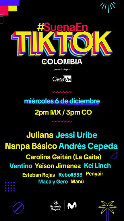 TikTok anuncia el festival #SuenaEnColombia