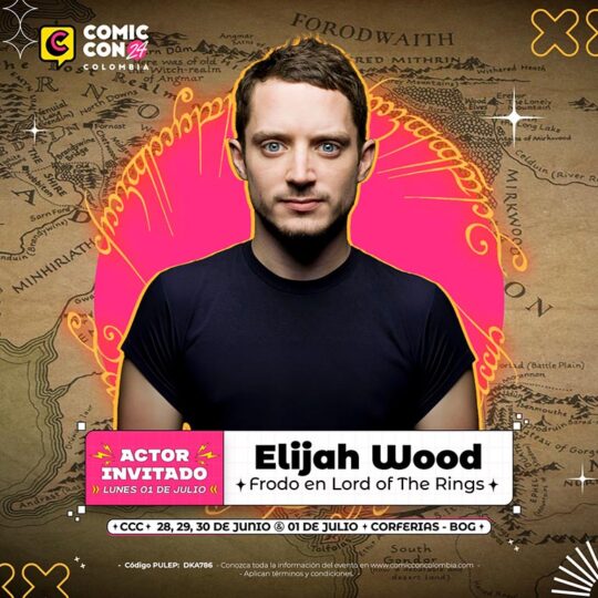 Elijah Wood estará en Comic Con Colombia 2024