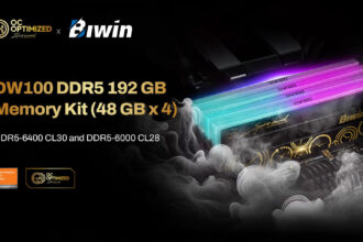 Biwin anuncia las memorias Black Opal OC Lab Gold Edition DW100 RGB DDR5