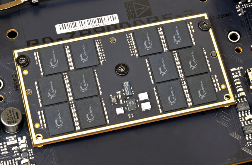 G.SKILL demuestra la velocidad de sus módulos CAMM 2 en board Z890