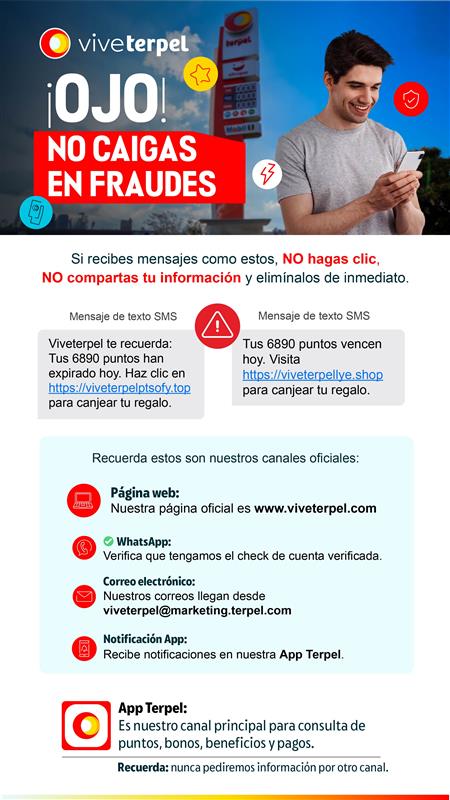 Terpel alerta por modalidad de fraude digital