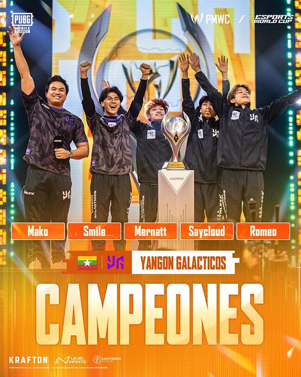 Yangon Galacticos es el ganador de la PUBG MOBILE World Cup 2025