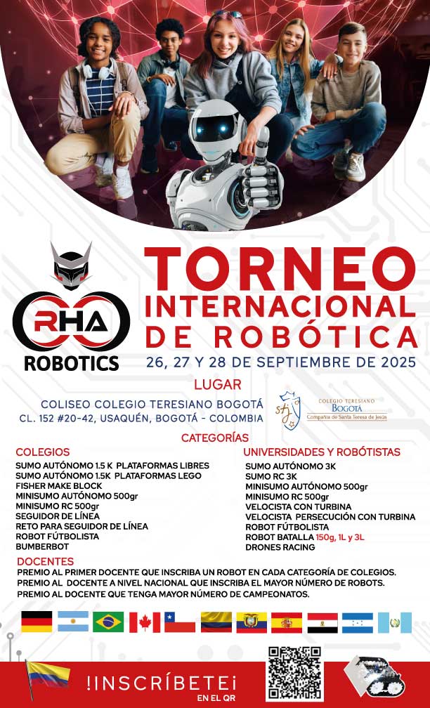 Torneo Internacional de Robótica RHA ROBOTICS inicia el 26 de septiembre