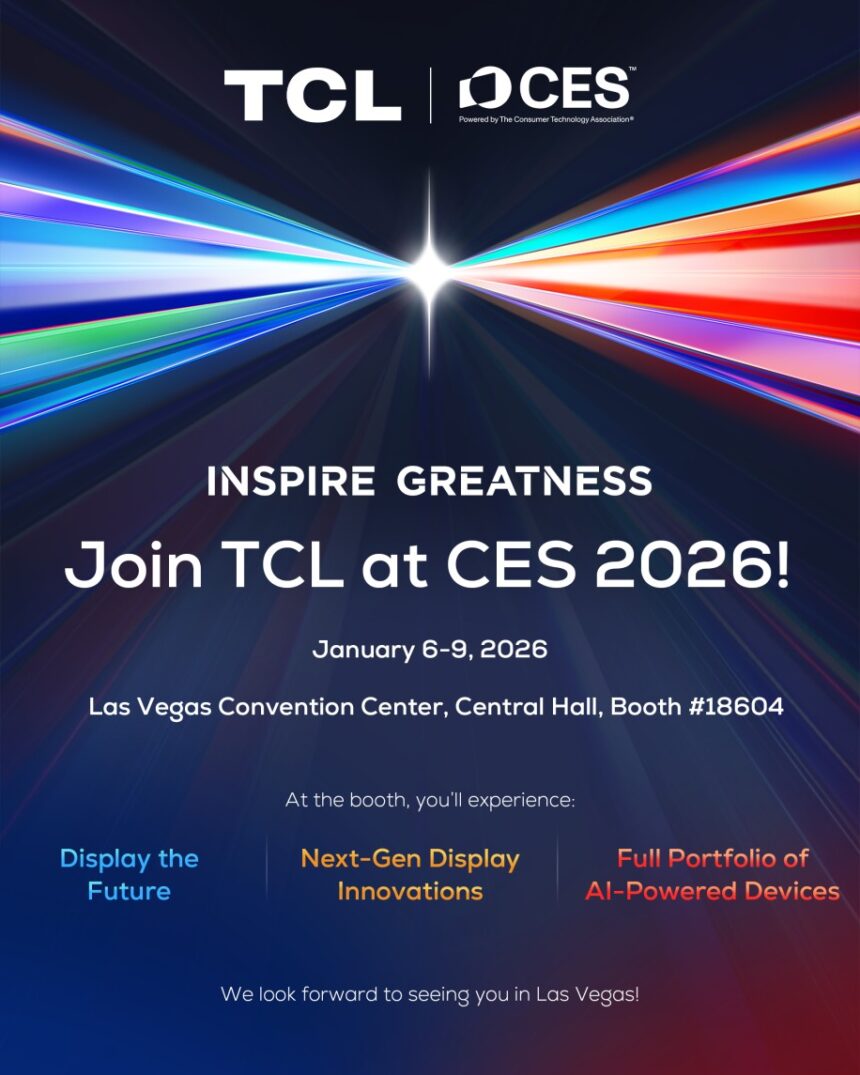 TCL mostrará el futuro con innovaciones visuales avanzadas en el CES 2026