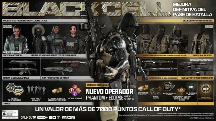 Novedades del Pase de Batalla y BlackCell de la Temporada 2 de Call of Duty: Black Ops 7