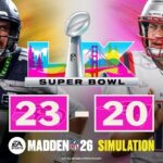 Seattle Seahawks ganarán el super Bowl LX según EA SPORTS Madden NFL 26
