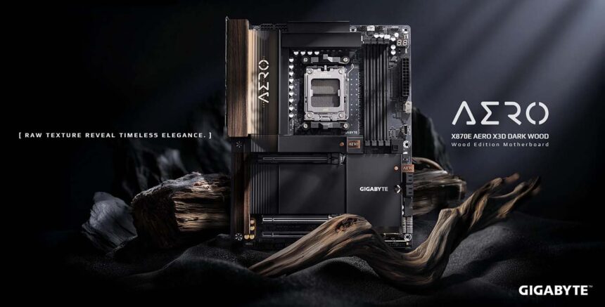 Gigabyte anuncia la nueva motherboard X870E AERO X3D DARK WOOD