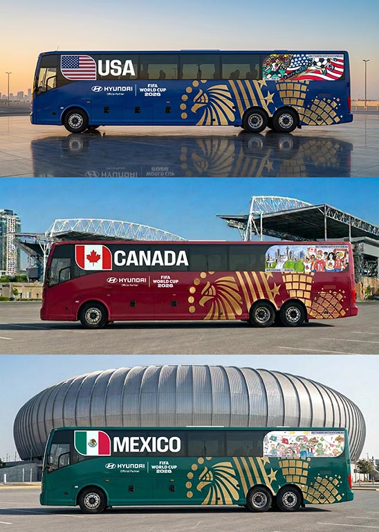 Hyundai presentó los Autobuses para la Copa Mundial de la FIFA 2026