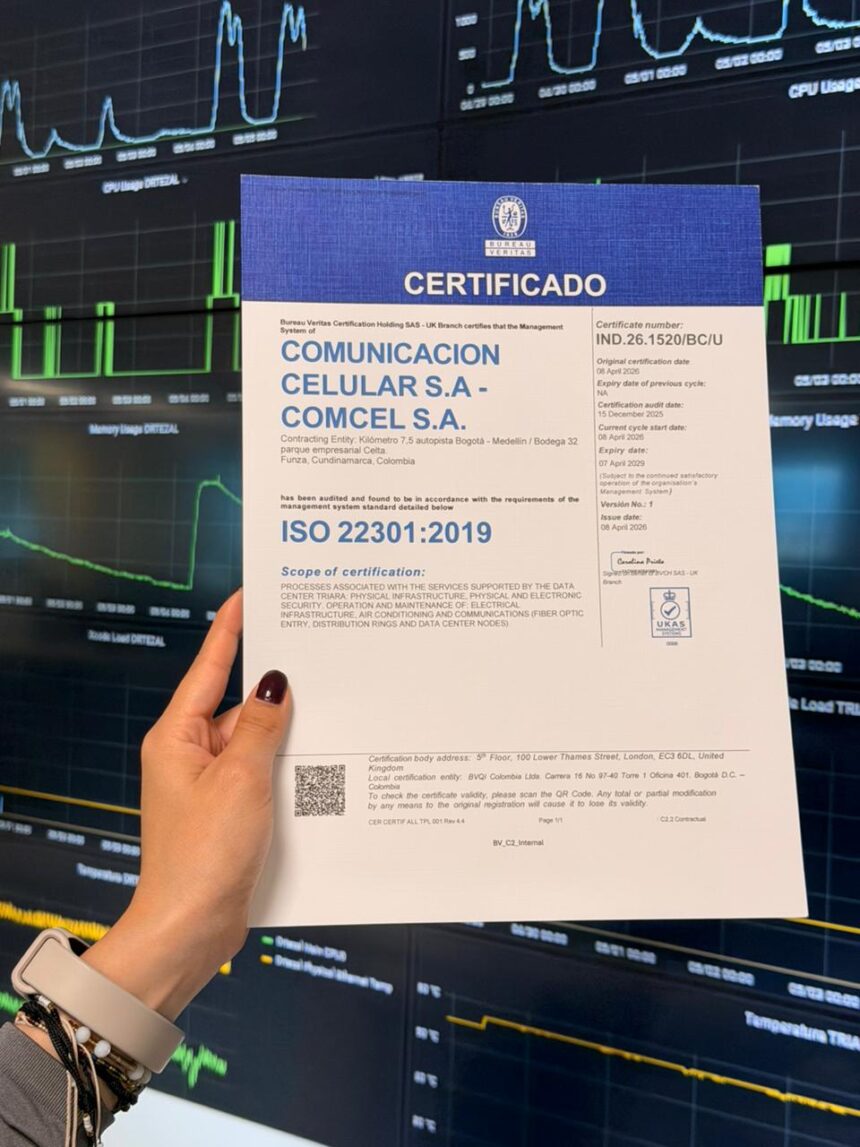 Datacenter Triara de Claro obtiene la certificación ISO 22301:2019