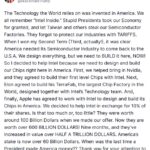 Donald Trump afirmó que Intel diseñará y fabricará chips para Apple