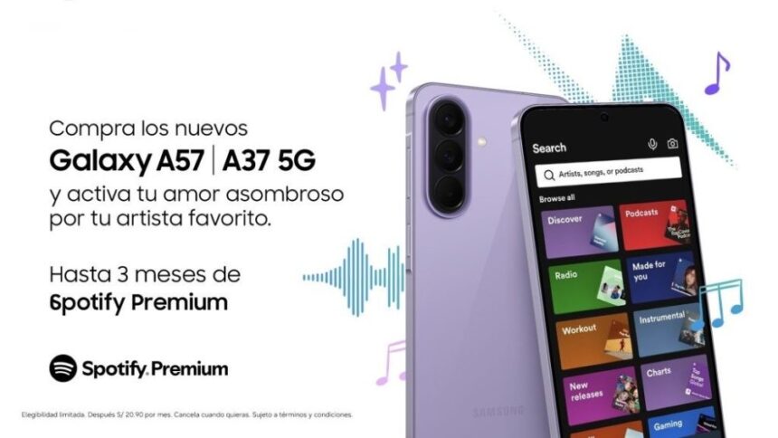 Comprando un Samsung Galaxy A puedes tener 3 meses de Spotify