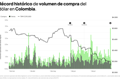 Lemon registra un récord histórico de compra de dólar digital