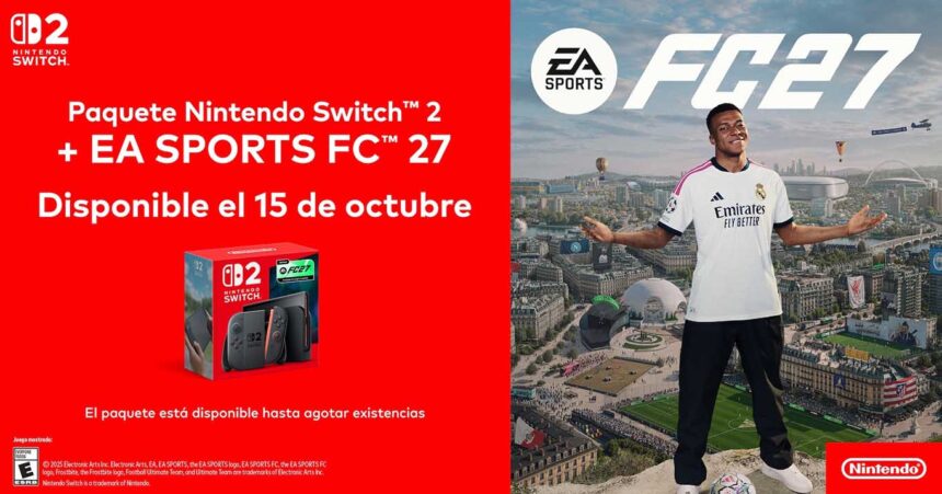 Nintendo anuncia el paquete Nintendo Switch 2 con el juego EA SPORTS FC 27