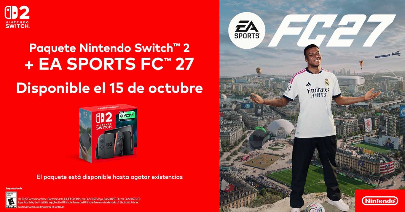 Nintendo anuncia el paquete Nintendo Switch 2 con el juego EA SPORTS FC 27