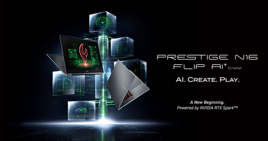 MSI anunció el Prestige N16 Flip AI+ con NVIDIA RTX Spark